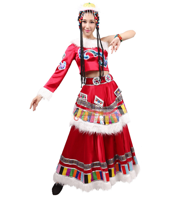 藏族舞蹈服装,少数民族舞蹈服装,演出服装