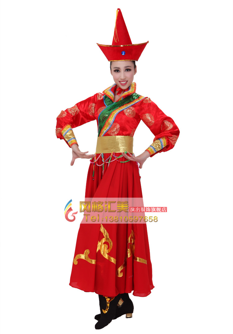 蒙古舞蹈服装,民族舞蹈服饰