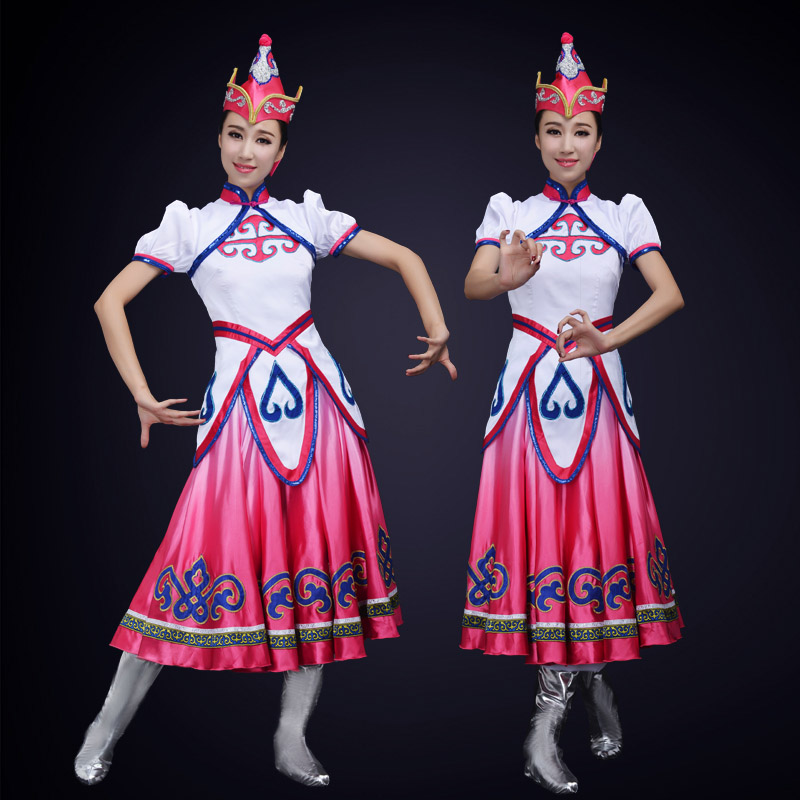 新款民族舞蹈演出服装蒙古族舞蹈表演服装定制