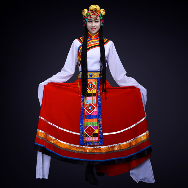 舞台演出服装成人女款大型民族表演服装藏族演出服装定制