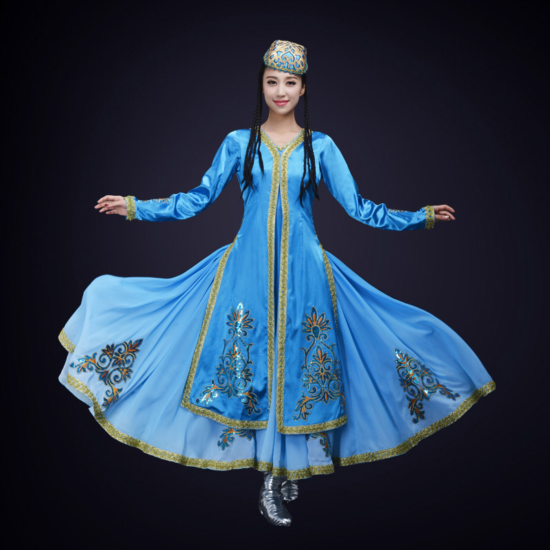 舞蹈演出服装大型舞台剧演出服装女款新疆舞蹈演出服装成人民族舞蹈服装定制