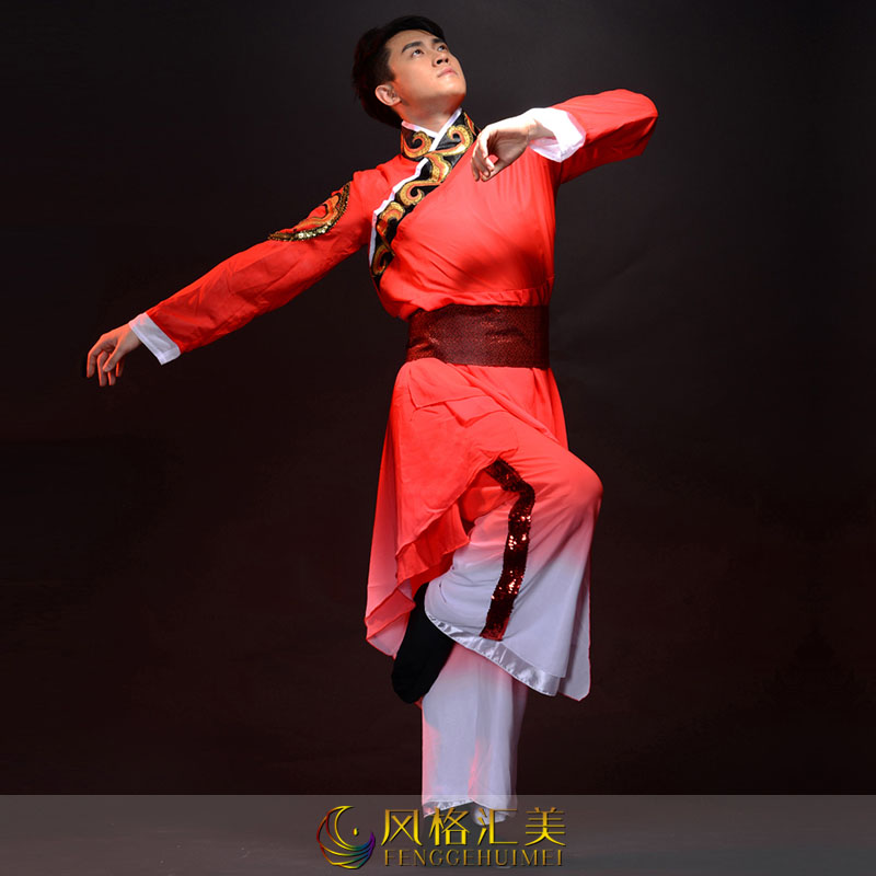 舞台古典演出服装男款中国风舞蹈表演服装定制