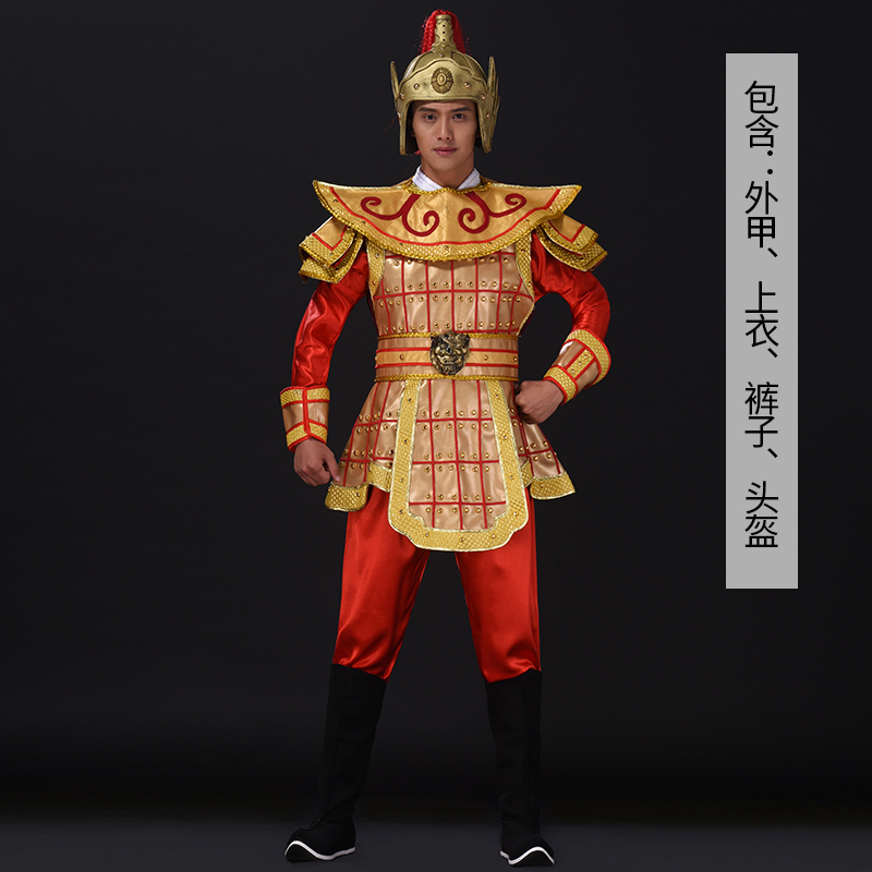 古代舞台演出服装古典将军盔甲将士战袍盔甲演出服装定制