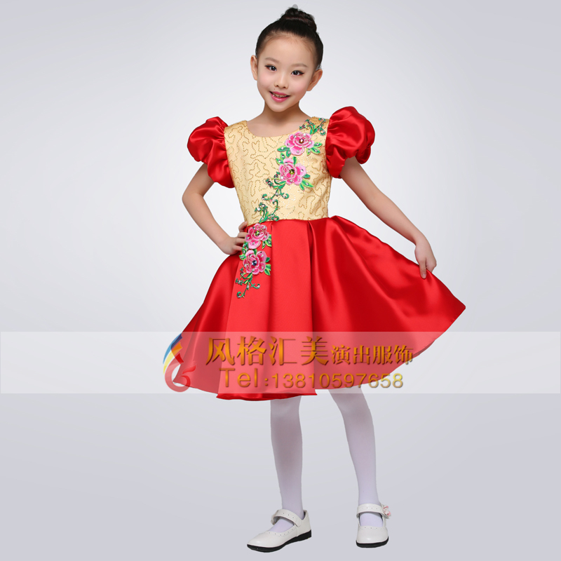 舞台比赛演出服装儿童合唱演出服装中国风演学生舞台表演服装定制款式