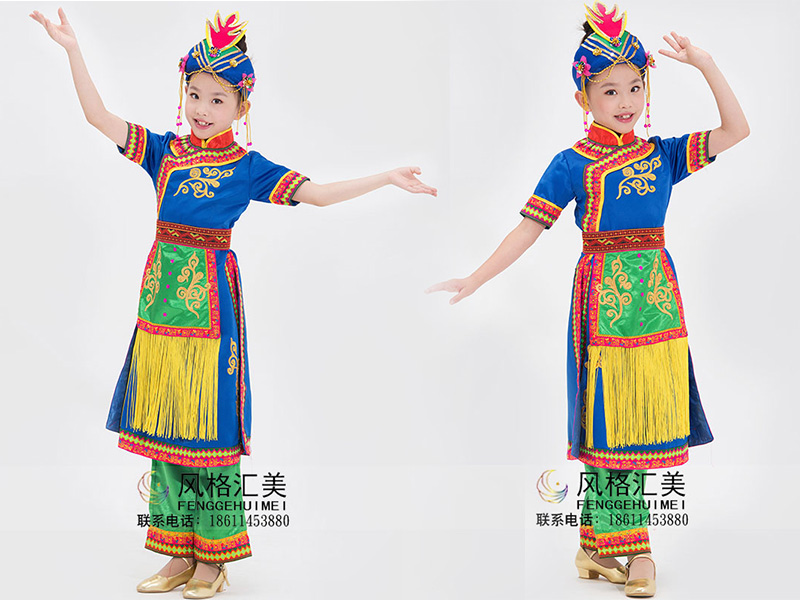 民族舞蹈服装,儿童演出服,儿童舞台服装