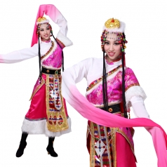 藏族服装 舞蹈演出服装女 舞蹈康定情歌民族舞蹈演出服装