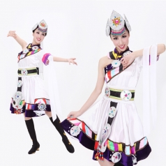 藏族舞蹈演出服定做 民族舞蹈服装开场舞大摆裙舞台服装出售