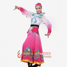 风格汇美 蒙古族演出服装 舞蹈服装长袖大摆演出服 舞台服装