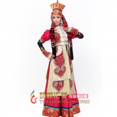 少数民族服装 蒙古族演出服装 舞蹈女裙袍舞台服装新款