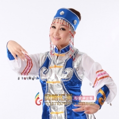 风格汇美 蒙古族演出服装 舞台服装 舞蹈服装 蓝色民族服装