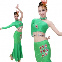 风格汇美 傣族舞蹈演出服装 孔雀舞表演服装 民族舞台服装