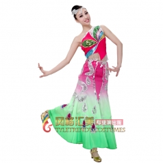 亮片傣族舞蹈服 民族服装包臀鱼尾裙 傣族舞表演服饰促销