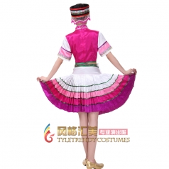 少数民族舞蹈服装佤族演出服 民族舞蹈表演服装 新款可定制