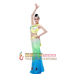 傣族舞蹈演出服 少数民族舞台表演服 北京年年有余舞蹈服