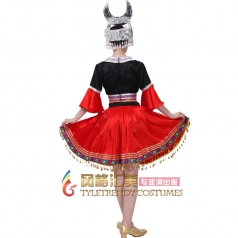 新款少数民族演出服女装 苗族舞蹈演出服 瑶族演出服装定制