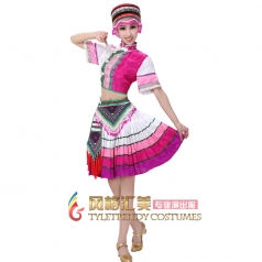 少数民族舞蹈服装佤族演出服 民族舞蹈表演服装 新款可定制