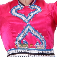 风格汇美 蒙古族舞台演出服 少数民族舞蹈服 枚红色舞台套装