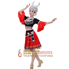新款少数民族演出服女装 苗族舞蹈演出服 瑶族演出服装定制