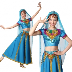 北京印度舞蹈服 现代肚皮舞演出服 印度舞表演服装定制