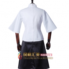 蓝色五四青年装学生装 女士年代学士服舞台演出服 可定制