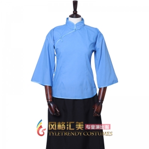 北京特价蓝色五四青年学生女装 年代舞台演出服 可定制