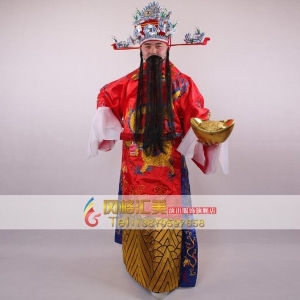 北京财神服装   中国古代财神演出服 舞台表演服装