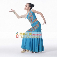 儿童舞蹈服装演出服装 傣族舞服装 少儿傣族舞蹈演出服定做