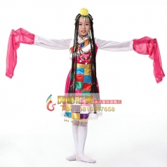 儿童民族舞蹈演出服装 儿童藏族舞蹈服装演出服装 藏族舞服装