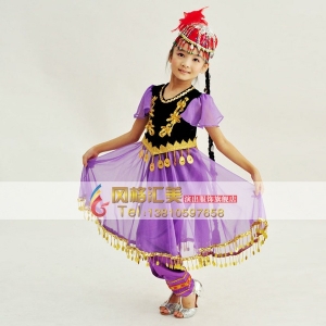 儿童舞蹈服装新疆舞蹈服装 学生民族舞蹈服装 新疆舞演出服