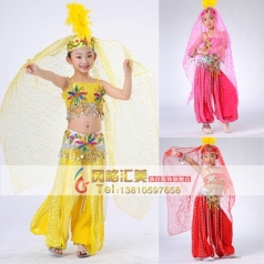 新疆舞蹈演出服装 少儿民族舞蹈演出服装 儿童新疆舞服装