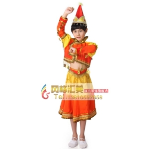 儿童民族舞蹈服装 蒙古舞服装中小学生蒙古舞蹈演出服装