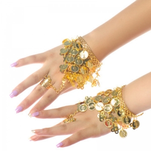 女士肚皮舞金色镶钻手链 拉丁舞印度舞饰品 新款埃及肚皮舞手环