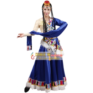 风格汇美藏族舞蹈演出服装藏族舞蹈服装女水袖少数民族演出服