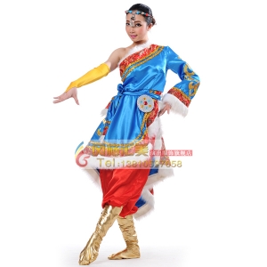 风格汇美新款藏族舞蹈演出服少数民族舞蹈服装年会舞蹈服