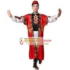 风格汇美 男士新疆舞演出服装少数民族舞蹈舞台演出服装