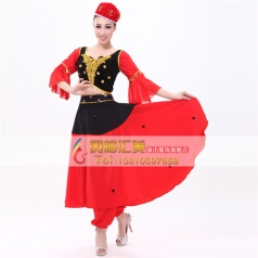 风格汇美 女士新疆舞蹈服 少数民族演出服 维吾尔民族舞台装定制