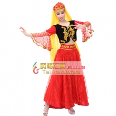 风格汇美 少数民族舞蹈服 新疆维吾尔族演出服 表演舞台装 可定制