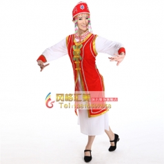 风格汇美 2014新款蒙古族女舞蹈表演服 红色少数民族舞台演出服装