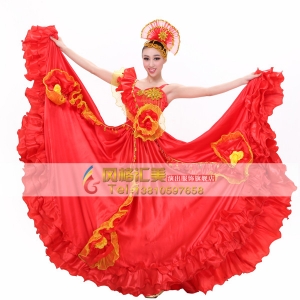 风格汇美 北京西班牙大摆裙开场舞表演服 国际舞舞蹈演出服装