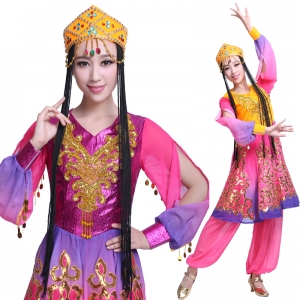 风格汇美新款新疆舞蹈演出服维族舞蹈服装女少数民族舞蹈服装