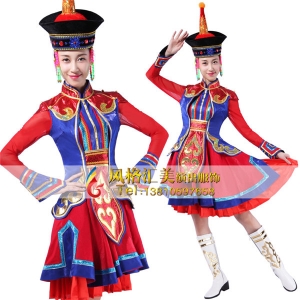 蒙古舞台服装定做表演舞蹈服装定做_风格汇美演出服饰