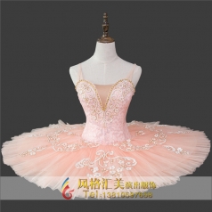粉色系芭蕾蓬蓬裙定做_风格汇美演出服饰