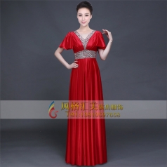 新款女士大合唱服装女长裙大摆裙合唱礼服定制