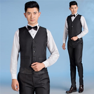 新款男士马甲演出服装修身套装舞台表演服定制