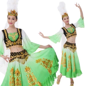 新款新疆舞维族舞台演出服装表演服定制