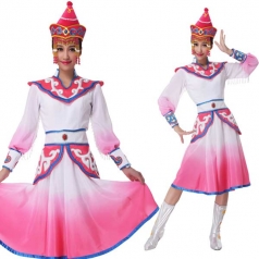 新款蒙古族舞蹈服装女舞台表演服装定制