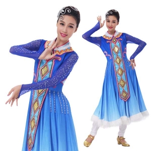 新款蒙古舞服装少数民族舞蹈表演服定制