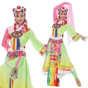 新款藏族舞蹈表演服装藏族舞台练习服装
