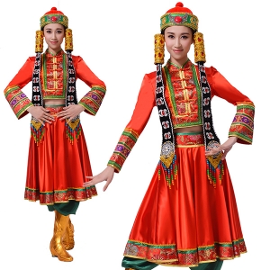 风格汇美新款蒙古舞蹈服装舞台装少数民族舞蹈演出服装定制