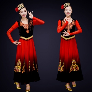 成人新款民族舞蹈服装大型舞台新疆舞蹈服定制